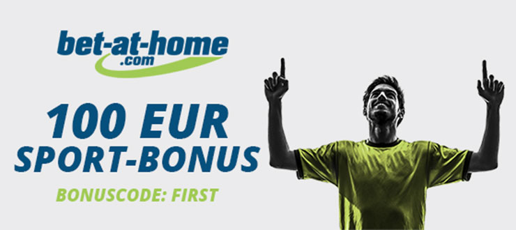 Buchmacher bet-at-home: 100€ Sportwetten Bonus absahnen
